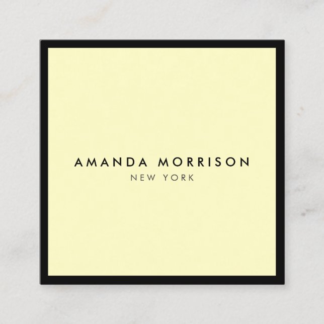 Cartão De Visita Quadrado Minúsculo luxo preto/amarelo (Frente)