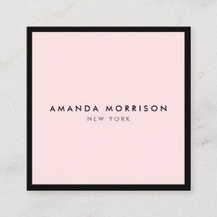 Cartão De Visita Quadrado Minúsculo luxo preto/rosa