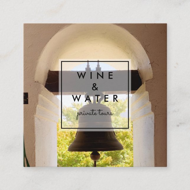 Cartão De Visita Quadrado Mission Bells California Photo Viagem Turismo (Frente)