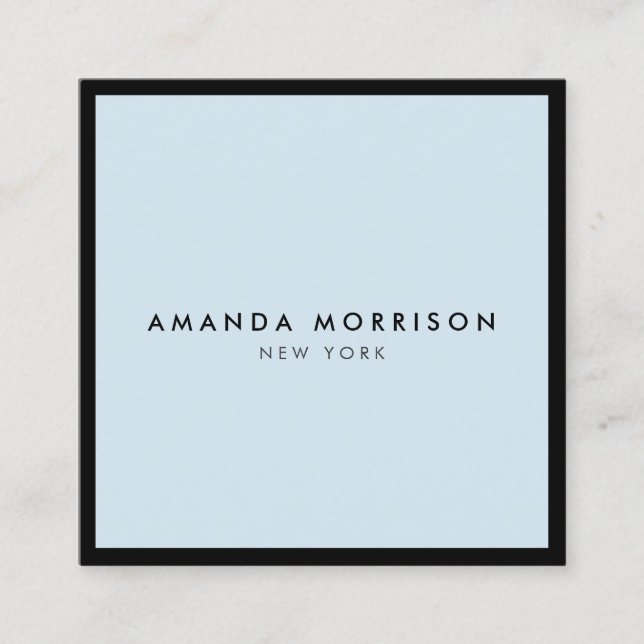 Cartão De Visita Quadrado Mistério de luxo preto/azul (Frente)