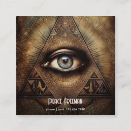 Cartão De Visita Quadrado Mística De Terceiro Olho, Espirital