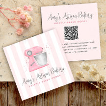 Misturador de Padaria Rosa Bege Código QR Listras