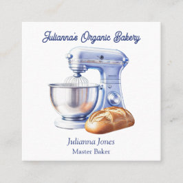 Cartão De Visita Quadrado Mixer Bread Bakery Pastry Chef 