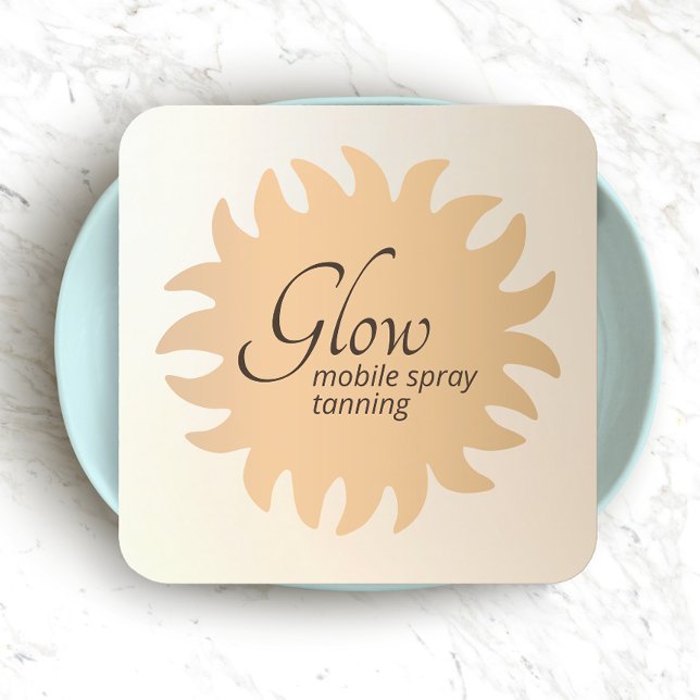 Cartão De Visita Quadrado Mobile Spray Tan Cobre Sun Rays Quadrado Business  (Criador carregado)