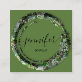 Cartão De Visita Quadrado Moda Militar Mimética Camouflage Verde