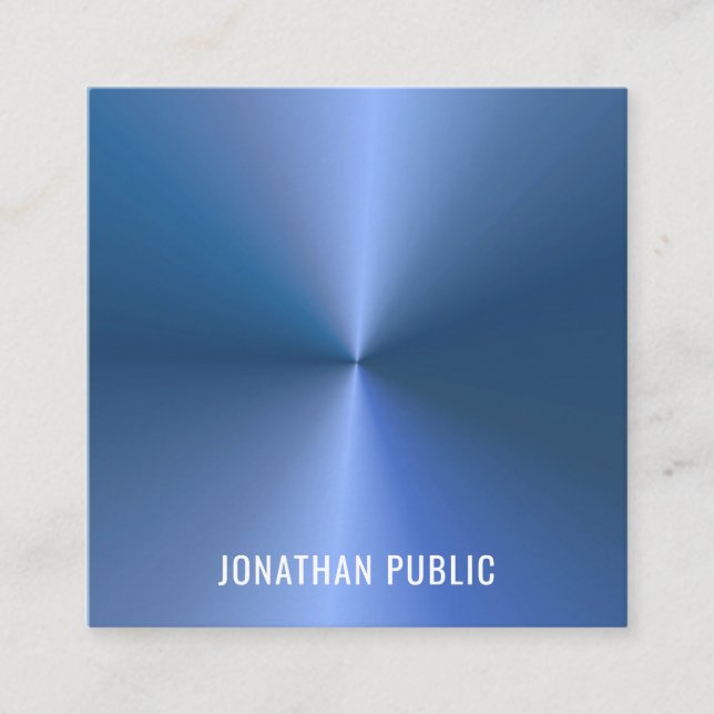 Cartão De Visita Quadrado Modelo Azul Simples Elegante Moderno Profissional (Frente)
