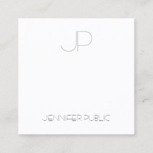 Cartão De Visita Quadrado Modelo chique simples do monograma criativo