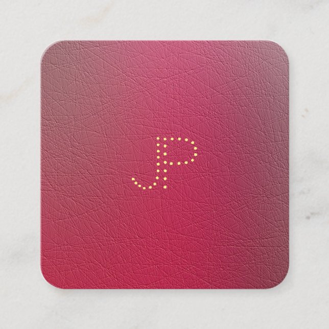 Cartão De Visita Quadrado Modelo de aparência estruturada por monograma Dour (Frente)