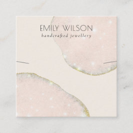 Cartão De Visita Quadrado Modelo de Banda do Colar Dourado abstrato Glitter
