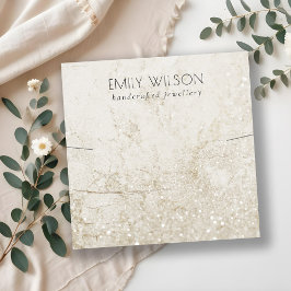 Cartão De Visita Quadrado Modelo de colar de colar de colar Dourado no Marbl