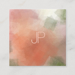 Cartão De Visita Quadrado Modelo de elite luxuosa do monograma moderno criat