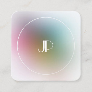 Cartão De Visita Quadrado Modelo de Monograma Dourado Elegante Moderno e Lux