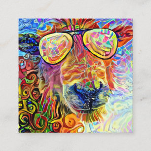 Cartão De Visita Quadrado Modelo de Retrato de Ovelha de Fazenda Legal artí