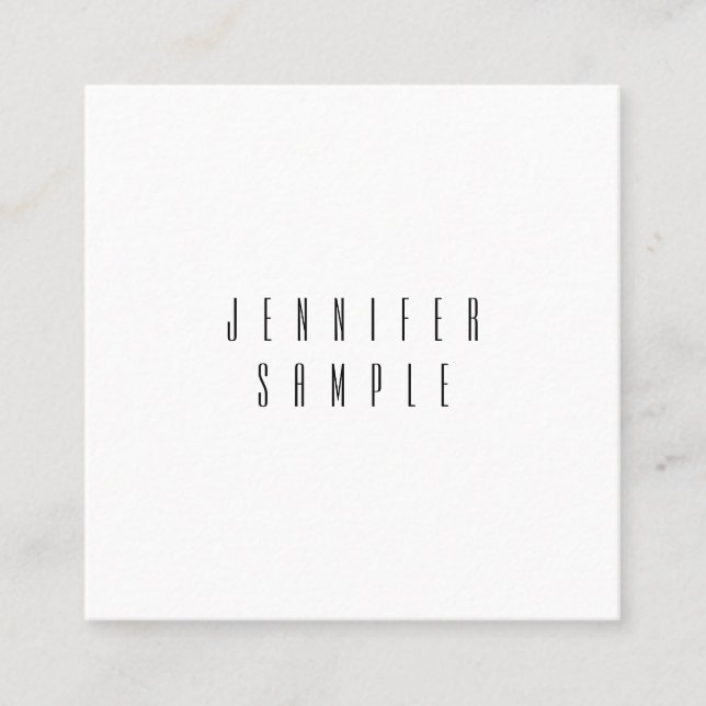 Cartão De Visita Quadrado Modelo de Tendência Elegante Simples e Moderno Per (Frente)