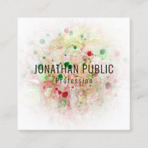 Cartão De Visita Quadrado Modelo Moderno Abstrato Elegante Profissional