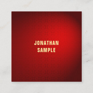 Cartão De Visita Quadrado Modelo principal do Damasco vermelho preto na moda