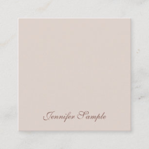Cartão De Visita Quadrado Modelo Simples de Script de Mão Elegante Profissio