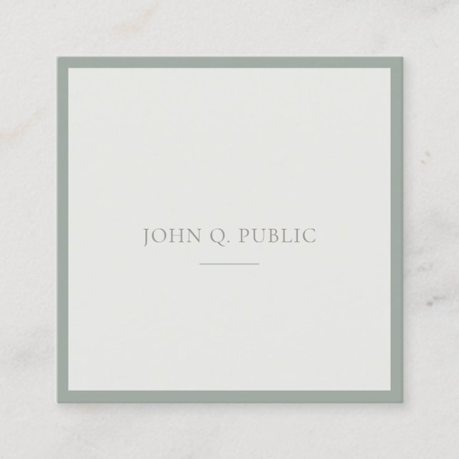 Cartão De Visita Quadrado Modelo verde Design de limpeza profissional chic (Frente)