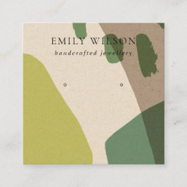 CARTÃO DE VISITA QUADRADO MODERN ABSTRATO VERDE LIMÃO KRA ART EARRY