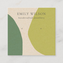 CARTÃO DE VISITA QUADRADO MODERN ABSTRATO VERDE LIMÃO KRA ART EARRY