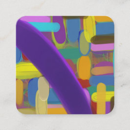 Cartão De Visita Quadrado Modern Colorful Abstract Pattern Creative Square