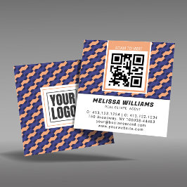 Cartão De Visita Quadrado Modern Geometric Interlocking Pattern Square