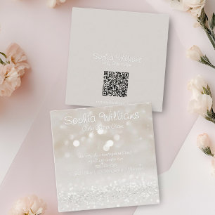 Cartão De Visita Quadrado Modern Girly Glam Glitter