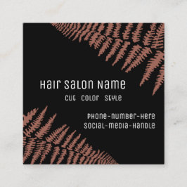 Cartão De Visita Quadrado Modern Hair Salon | Mauve Ferns -