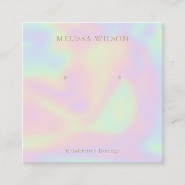 Cartão De Visita Quadrado Modern marble rainbow script lampshade (Frente)