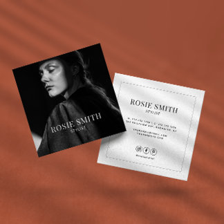 Cartão De Visita Quadrado Modern Minimalist Simple Professional 