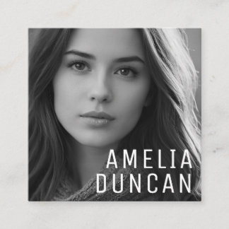 Cartão De Visita Quadrado Modern Minimalist Simple Professional Photo Square