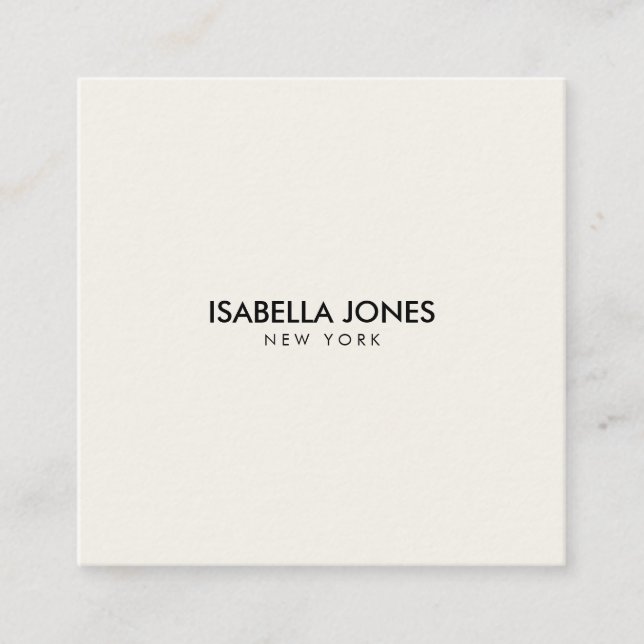 Cartão De Visita Quadrado Modern Minimalist Square Kraft Business Card (Frente)
