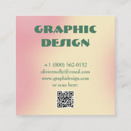 Cartão De Visita Quadrado Modern Pink & Green Gradient Business Card