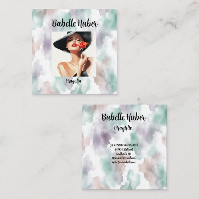 Cartão De Visita Quadrado Moderne  (Frente/Verso)