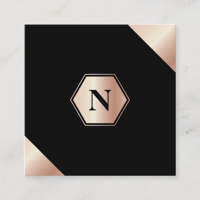 Cartão de visita quadrado moderno de GoldRose do (Frente)