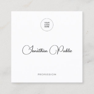 Cartão De Visita Quadrado Moderno Logotipo de Empresa de Upload Elegante Pro