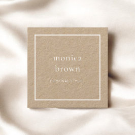 Cartão De Visita Quadrado Moderno Minimalista Chic | Kraft