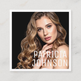 Cartão De Visita Quadrado Moderno Minimalista Simples Profissional Foto Quad