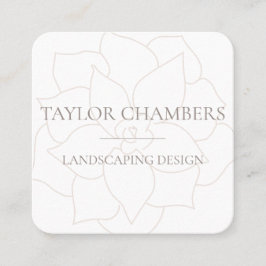 Cartão De Visita Quadrado Moderno Suculento Simples