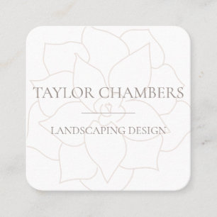 Cartão De Visita Quadrado Moderno Suculento Simples