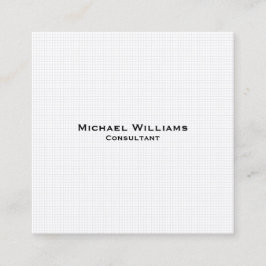 Cartão De Visita Quadrado Moderno Trendy White verifica profissional minimal