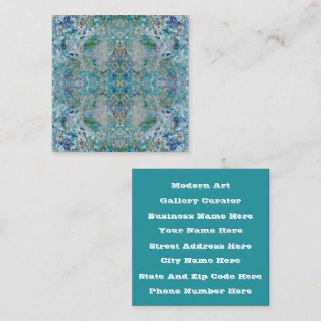 Cartão De Visita Quadrado Moderno Único De Um Design De Arte Abstrato (Frente/Verso)