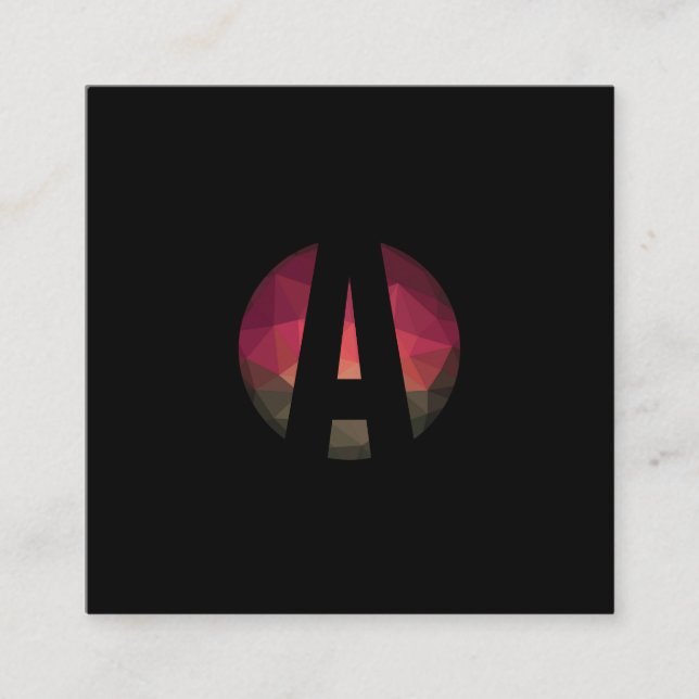 Cartão De Visita Quadrado Modos escuros modernos quadrados negócios de desig (Frente)