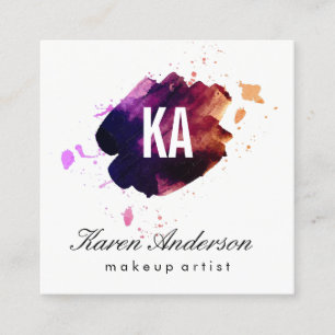 Cartão De Visita Quadrado Mola d'água escovada / Monograma