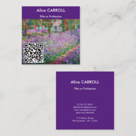 Cartão De Visita Quadrado Monet - Jardim Artista de Giverny - Código QR