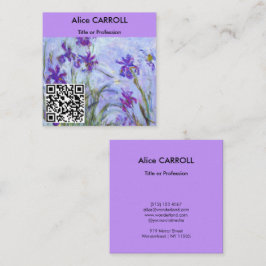 Cartão De Visita Quadrado Monet - Lilac Irises / Iris Mauves - Código QR