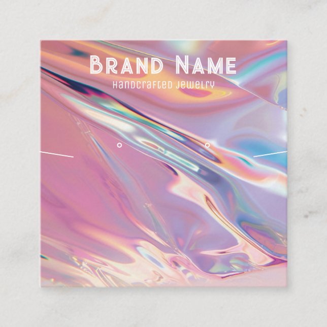 Cartão De Visita Quadrado Monitor de Onda 3d Holograma (Frente)