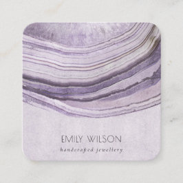 Cartão De Visita Quadrado Monitor Mauve Lilac Agate Terthy
