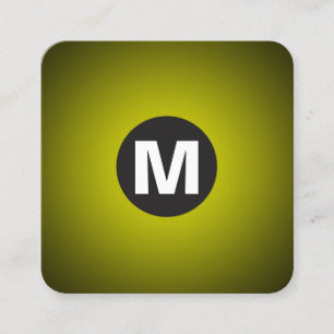 Cartão De Visita Quadrado Monograma da Mancha circular - Gradiente - Amarelo