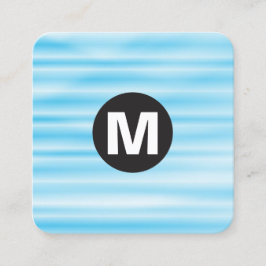 Cartão De Visita Quadrado Monograma da Mancha Circular - Ripple Azul